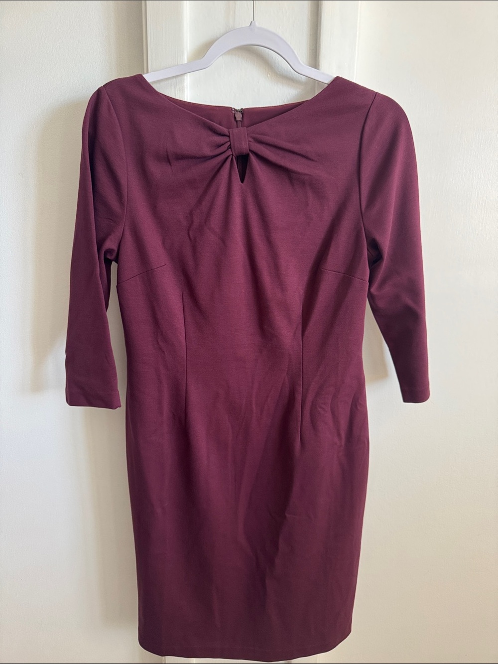 Talbots Plum Long-Sleeve Sheath Dress